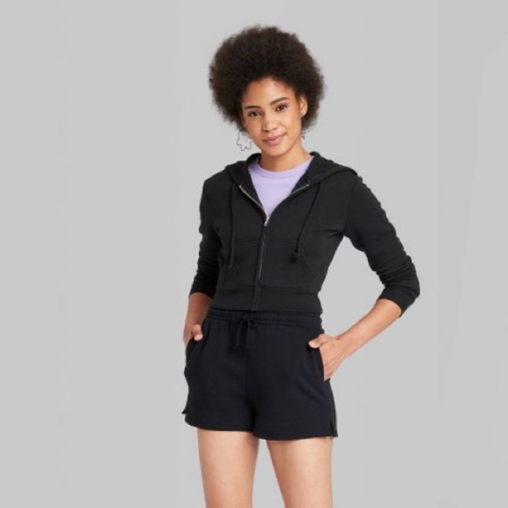 Wild Fable Black Cropped Hoodie - NWT